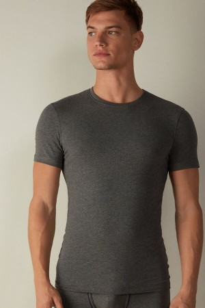 Intimissimi in Stretch Supima® Bomull T-skjorte Herre Dyp Grå | NOPQ3028