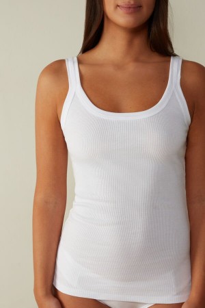 Intimissimi in Supima® Bomull Tank Top Dame Hvite | NOUT4374