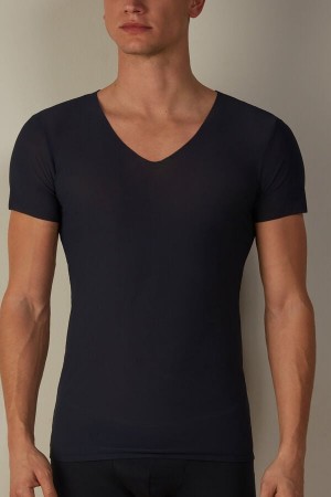 Intimissimi seamless Micromesh T-skjorte Herre Blå | NOMA3038